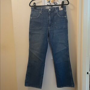 AMO Abigail High Rise Crop Flare Jeans